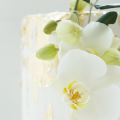 Белый торт с орхидеями